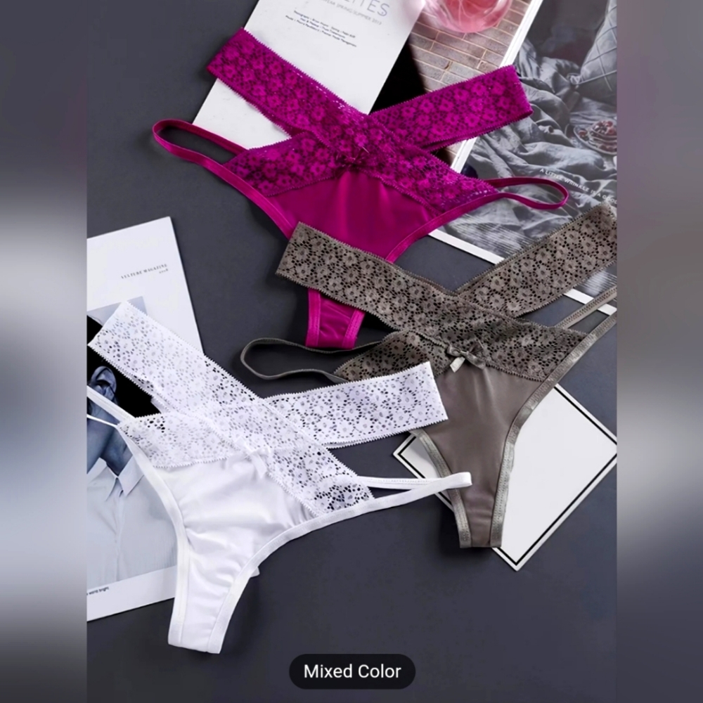 Women's silk/lace thong set